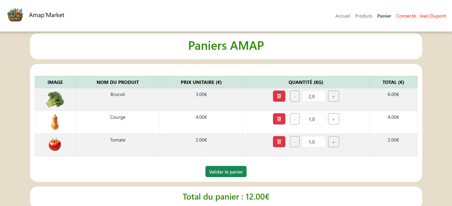 AMAP Market - E-commerce produits locaux